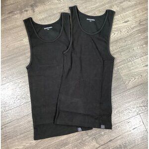 Ekkovision Mens Black Set Of 2 Tank Top 2XL Ribbed Sleeveless   Athletic Fit New
